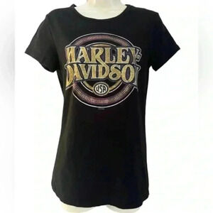 Harley Davidson Black Short Sleeve T-Shirt Size Large